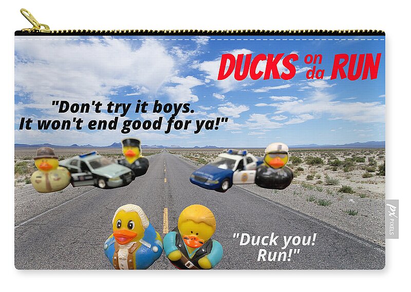 Duck Carry-all Pouch featuring the photograph Ducks on da Run by Lee Darnell