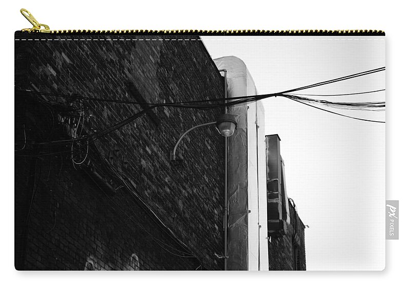 Black And White Zip Pouch featuring the photograph Ducts From The East by Kreddible Trout