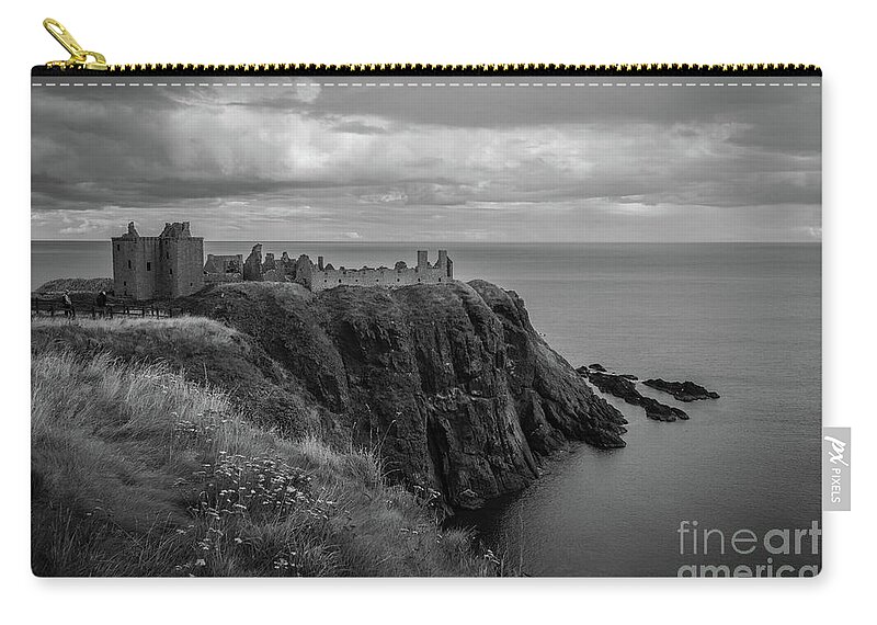Dunnottar Zip Pouch featuring the photograph Dunnottar Castle from the South by SJ Elliott Photography