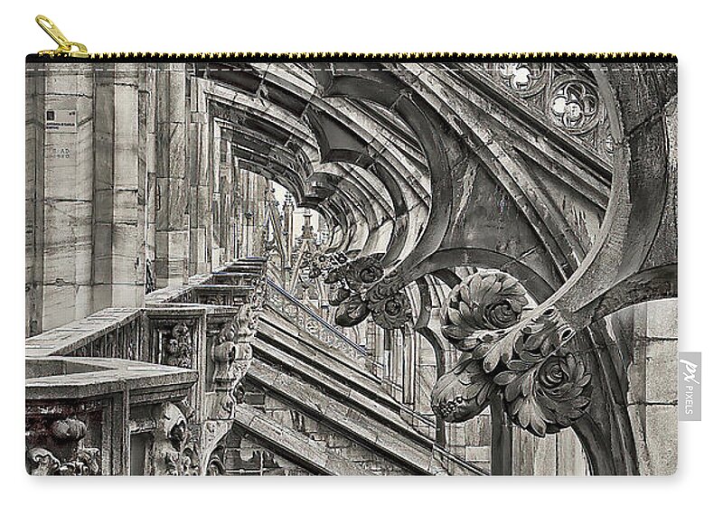 Duomo In Milan Zip Pouch featuring the photograph Duomo di Milano by Aleksander Rotner