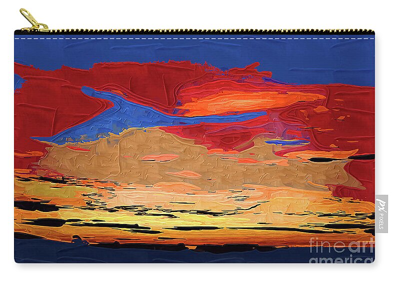 Abstract Zip Pouch featuring the digital art Dusk On The Coast by Kirt Tisdale