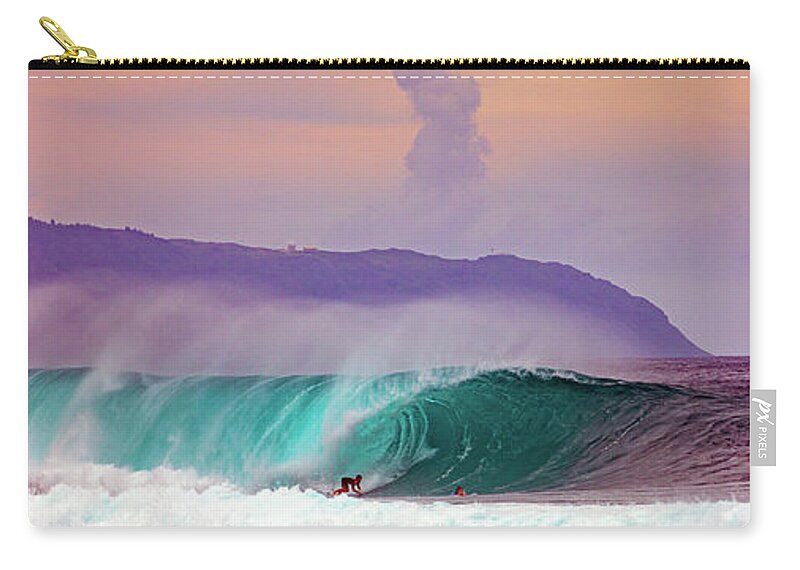 Hawaii Zip Pouch featuring the photograph Dusky Banzai by Anthony Jones