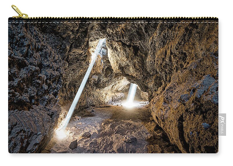 Cave Zip Pouch featuring the photograph Beneath the Mojave #1 by Scott Warner