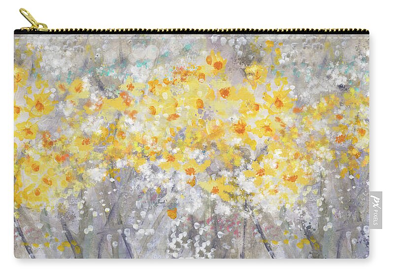 Flowers Zip Pouch featuring the painting Dusty Miller Landscape- Art by Linda Woods by Linda Woods
