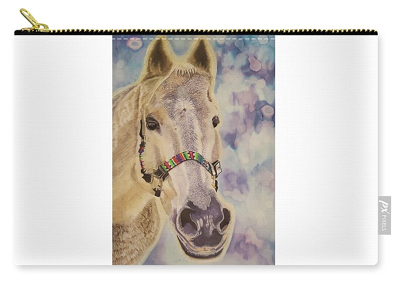 Horse Zip Pouch featuring the painting Dylan by Equus Artisan