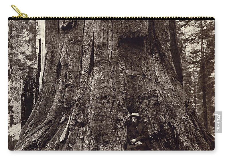 19th Carry-all Pouch featuring the photograph Eadweard Muybridge and General Grant Tree, c. 1864 by Getty Research Institute