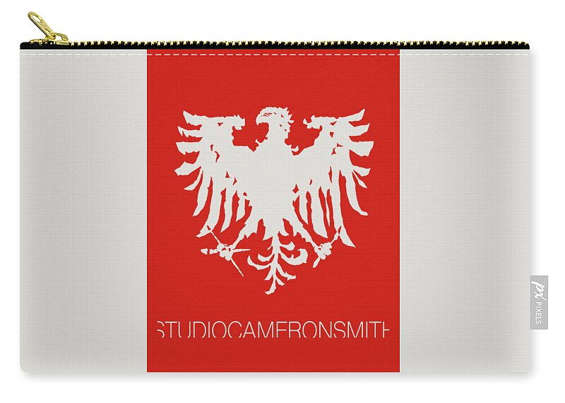 Logo Zip Pouch featuring the digital art Eagle Logo, red by Cameron Smith