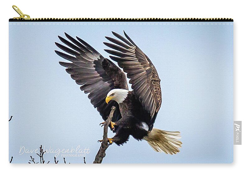 Eagle Zip Pouch featuring the photograph Eagles Perch by David Wagenblatt