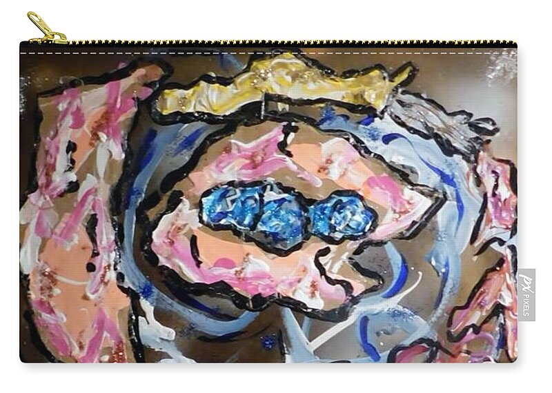Cave Painter Zip Pouch featuring the mixed media Early Cave Painter - Aurignacian by Kevin OBrien