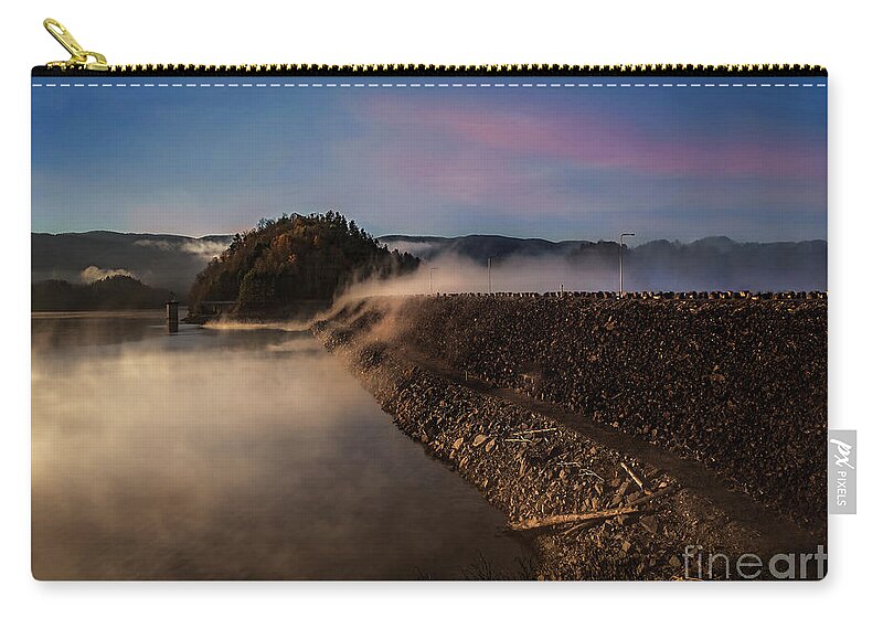 Morning Zip Pouch featuring the photograph Early Morning Fog on South Holston by Shelia Hunt