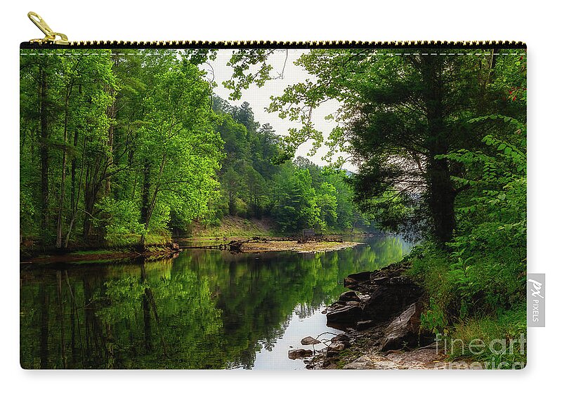 Fishing Zip Pouch featuring the photograph Early Morning on South Fork by Shelia Hunt