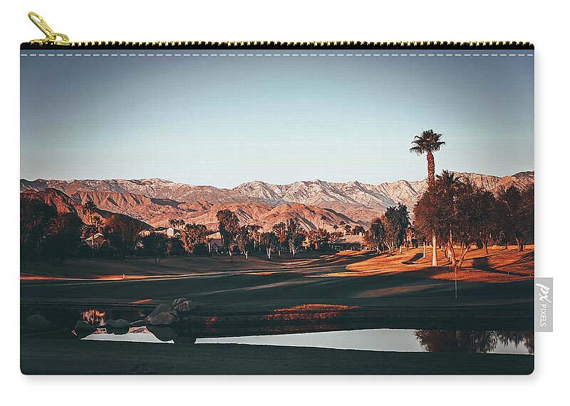 Golf Zip Pouch featuring the photograph Early Morning on the 8th by Chris Casas