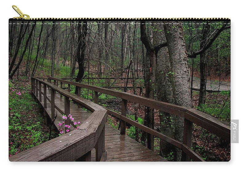 Happy Hollow Gardens Zip Pouch featuring the photograph Early Spring at Happy Hollow Gardens by Deb Beausoleil