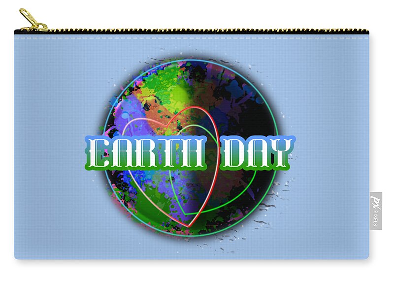 Earth Day Zip Pouch featuring the digital art Earth Day April 22 Holidays Remembrances by Delynn Addams