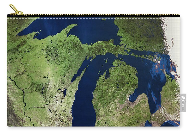 1980 Carry-all Pouch featuring the photograph Great Lakes From Space, 1980 by Nasa