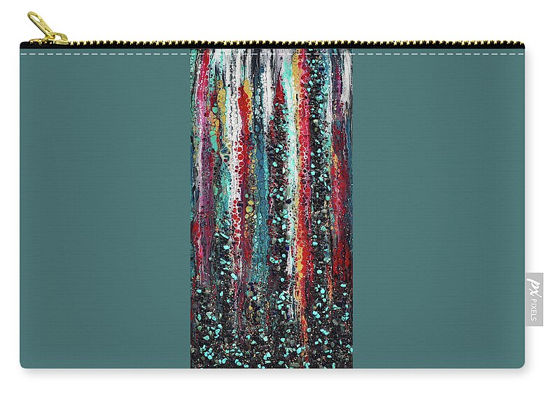 Acrylic Zip Pouch featuring the painting Earth Gems #18W044 by Lori Sutherland