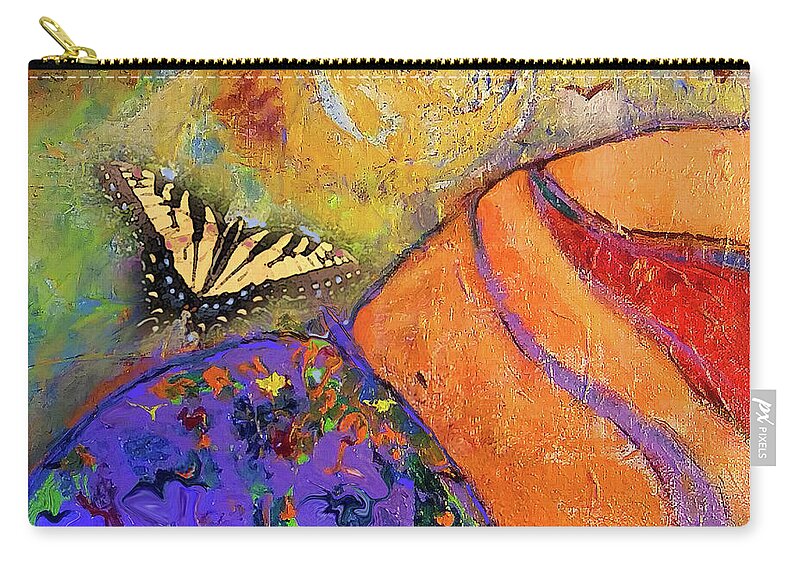 Butterflies Zip Pouch featuring the mixed media EARTHWINGS No.1 by Zsanan Studio