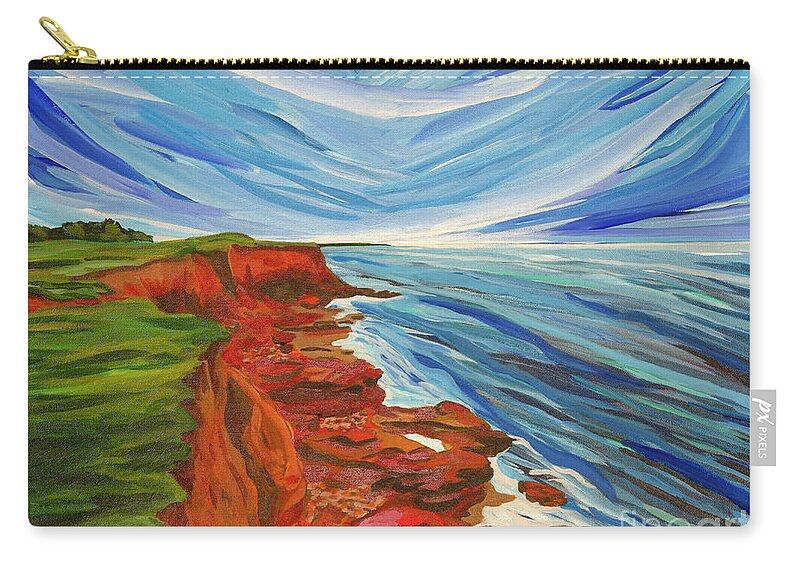 Painting Zip Pouch featuring the painting East Point, Elmira, P.E.I. by Anita Thomas