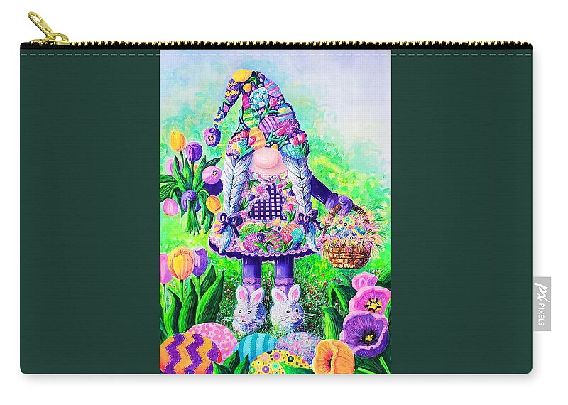 Easter Zip Pouch featuring the painting Easter Gnome by Diane Phalen