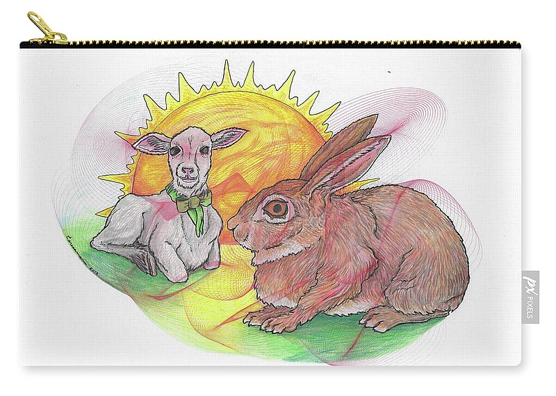 Easter Zip Pouch featuring the drawing Easter Morning by Teresamarie Yawn