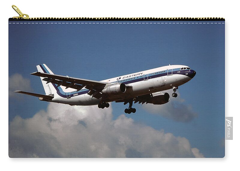Eastern Airlines Zip Pouch featuring the photograph Eastern Airbus A300 Landing at Miami by Erik Simonsen