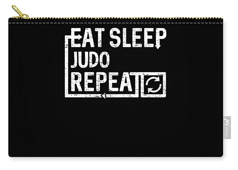 Cool Zip Pouch featuring the digital art Eat Sleep Judo by Flippin Sweet Gear