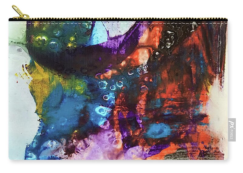 Abstract Art Zip Pouch featuring the painting Eater of Lost Wings by Rodney Frederickson