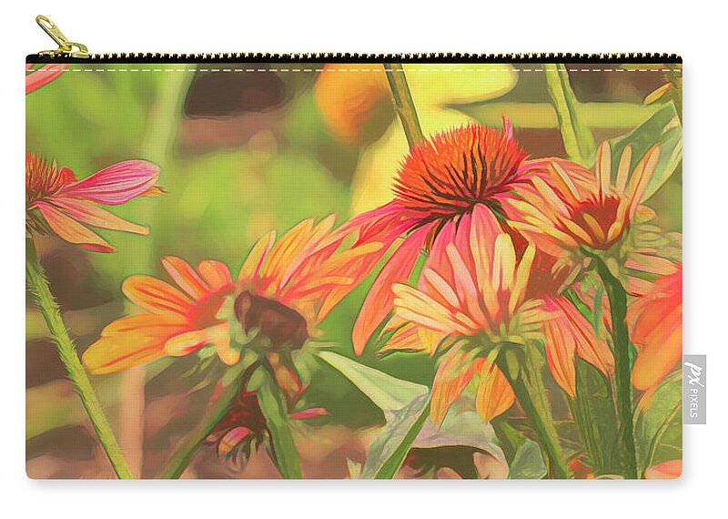 Echinacea Zip Pouch featuring the photograph Echinacea Garden by Lorraine Baum