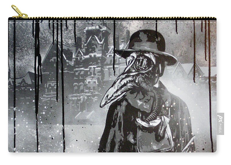 Mask Zip Pouch featuring the painting Echo by Bobby Zeik