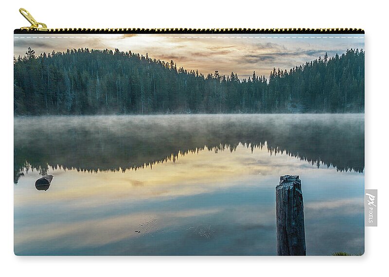 Fishin' Zip Pouch featuring the photograph Echo Lake Dawn by Mike Lee