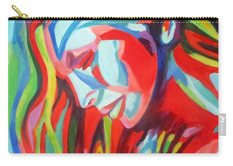 Affordable Original Art Zip Pouch featuring the painting Echoes from the world by Helena Wierzbicki
