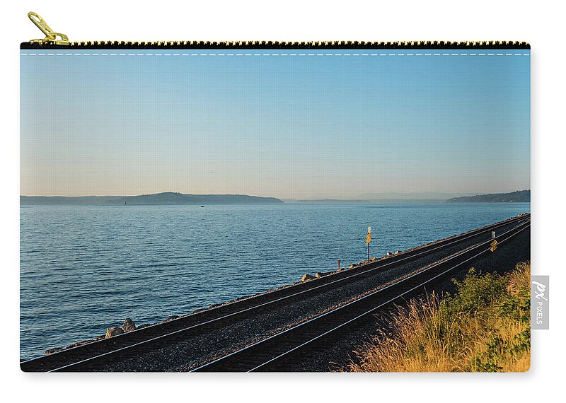 Washington Zip Pouch featuring the photograph Edmonds railway by Alberto Zanoni