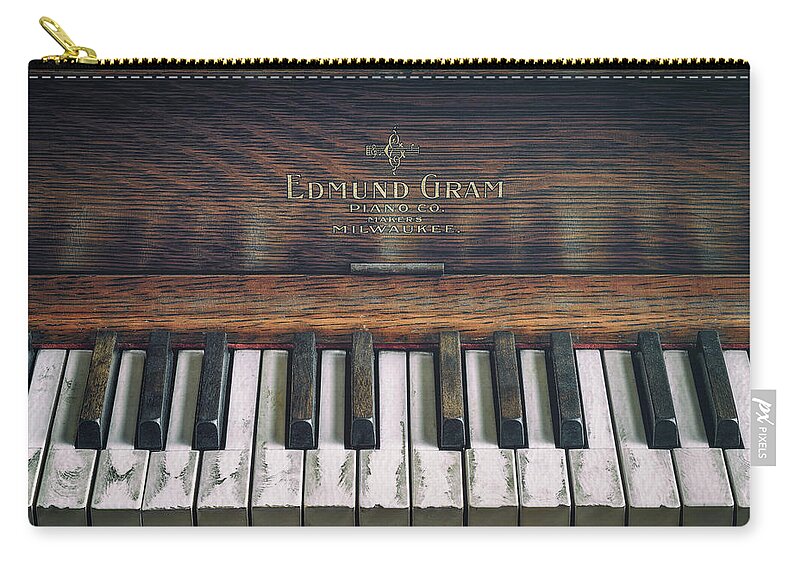 Piano Zip Pouch featuring the photograph Edmund Gram Piano by Scott Norris