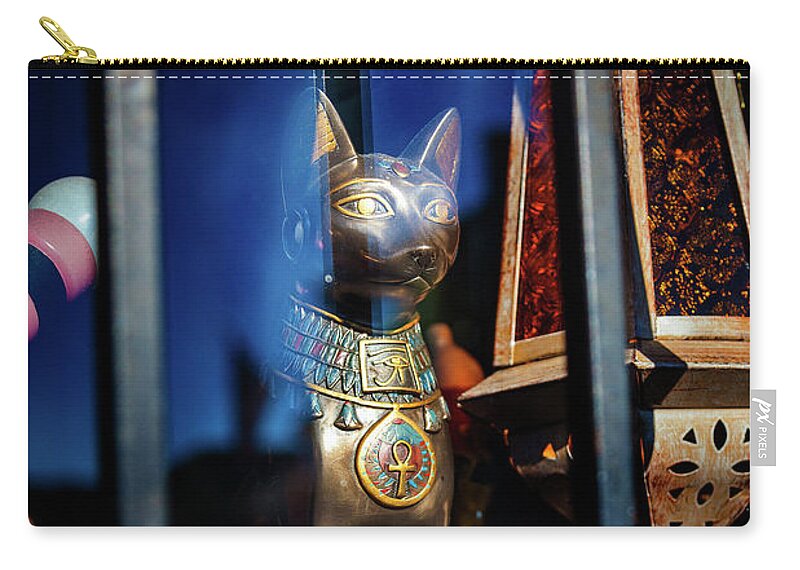 Egypt Zip Pouch featuring the photograph Egyptian Cat by Craig J Satterlee
