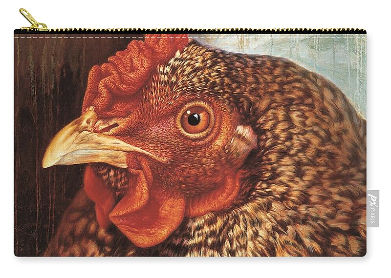 Chicken Zip Pouch featuring the painting Eleanor3 by Hans Droog