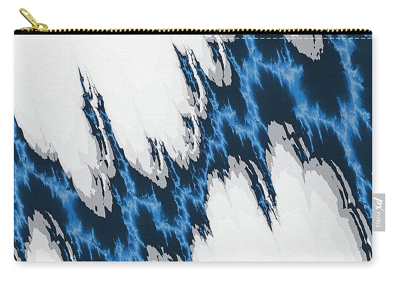 Patterns Zip Pouch featuring the digital art Electric Blue Marble Abstract 2 by Philip Preston
