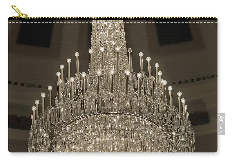 Chandelier Zip Pouch featuring the photograph Elegant Chandelier by Roberta Byram
