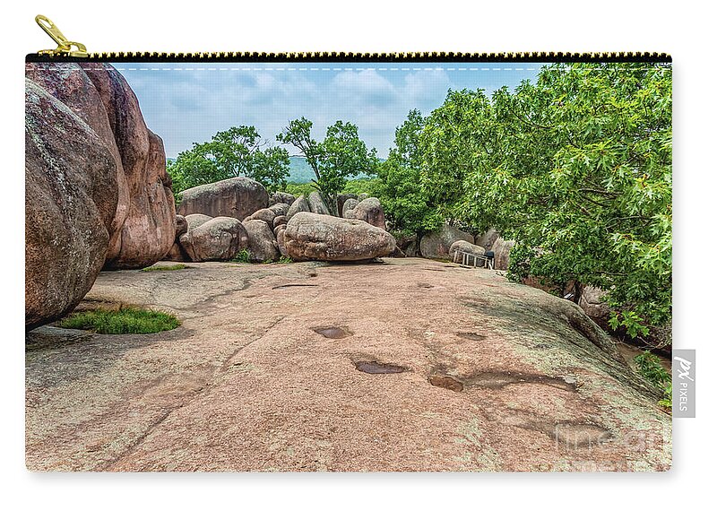 Elephant Rocks State Park Zip Pouch featuring the photograph Elephant Rock Boulders by Jennifer White