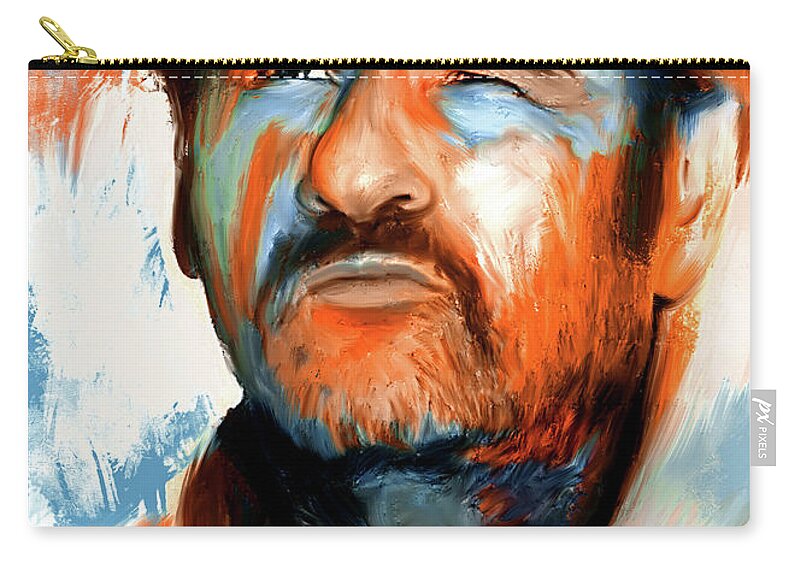 Eli Zip Pouch featuring the painting Eli Wallach 2 by Stars on Art