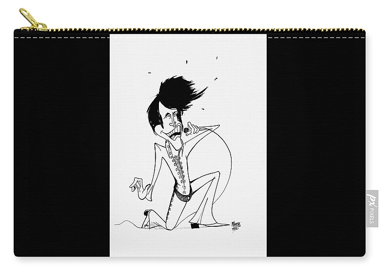 Elvis Carry-all Pouch featuring the drawing Elvis '71 by Michael Hopkins