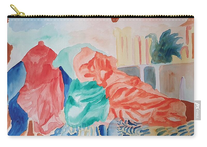 Masterpiece Paintings Zip Pouch featuring the painting Elysium by Enrico Garff