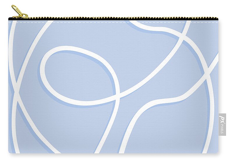 Nikita Coulombe Zip Pouch featuring the painting Embrace 1 in blue by Nikita Coulombe