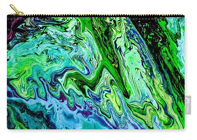 Emerald Zip Pouch featuring the painting Emerald Isle by Anna Adams