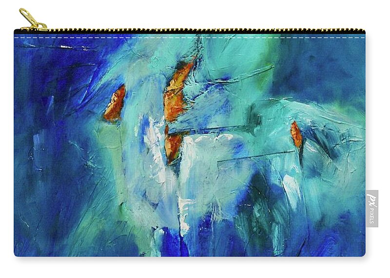 Abstract Zip Pouch featuring the mixed media Emergence by Nataya Crow