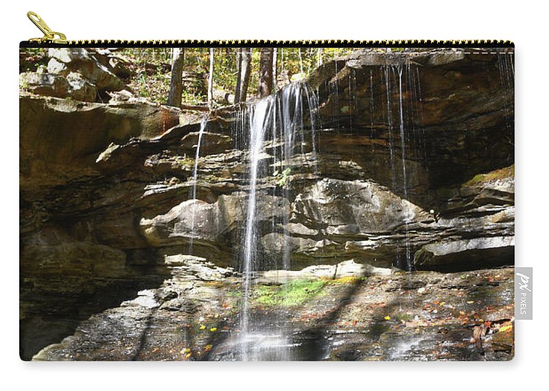 Emory Gap Falls Zip Pouch featuring the photograph Emory Gap Falls 11 by Phil Perkins