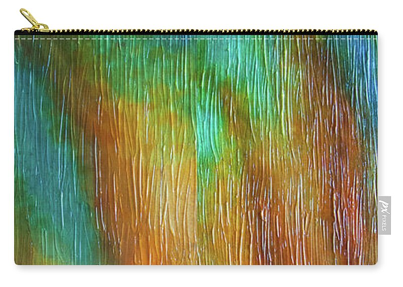 Emotive Conflagration Zip Pouch featuring the painting Emotive Conflagration I by Leigh N Eldred
