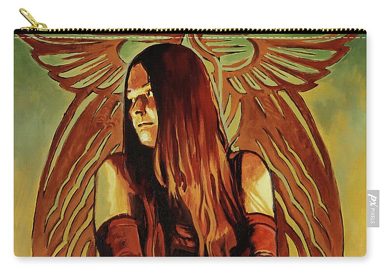 Girl Zip Pouch featuring the painting Empress Magicka by Sv Bell