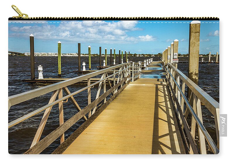 Boat Zip Pouch featuring the photograph Empty Boat Docks by Blair Damson