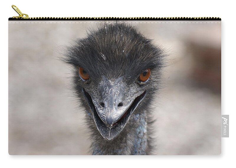  Carry-all Pouch featuring the photograph Emu Gaze by Heather E Harman
