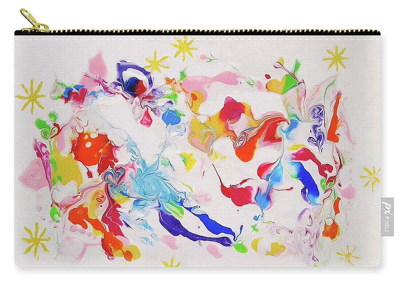 Rainbow Colors Zip Pouch featuring the painting Enchanted by Deborah Erlandson